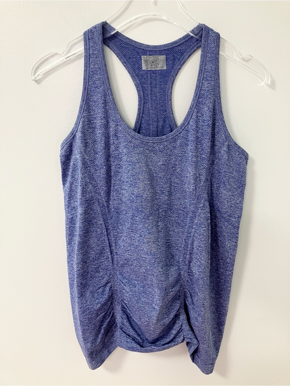 Athleta | Blue Fastest Track Ruched Tank Top L Athletic Gym Running Workout